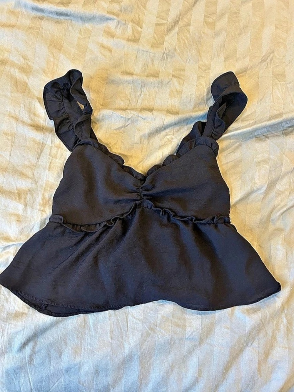 Black Ruffle Top